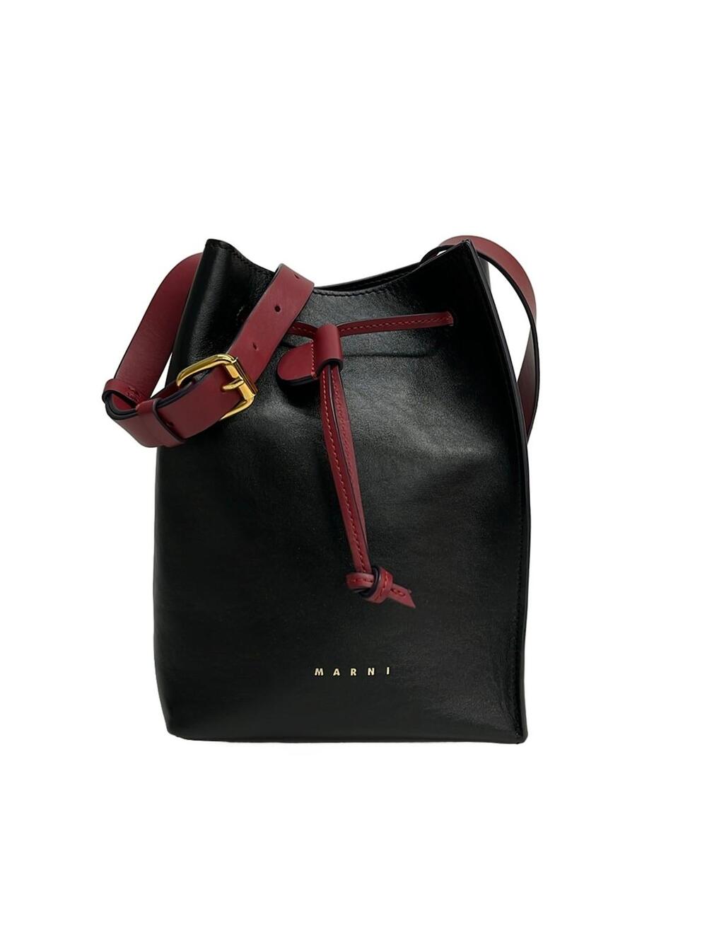 Marni Black Gray Bordeaux Leather #365464M58B